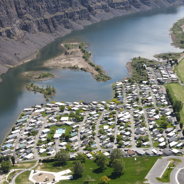 Crescent Bar RV Park aerial view